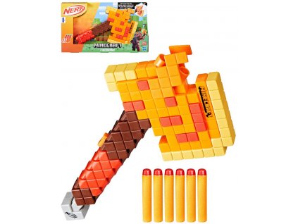 HASBRO NERF Minecraft Firebrand set blaster sekera + 6 šipek Elite  + Dárek zdarma