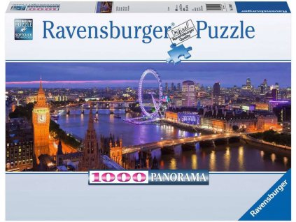 RAVENSBURGER Puzzle panoramatické Noční Londýn 1000 dílků 98x38cm