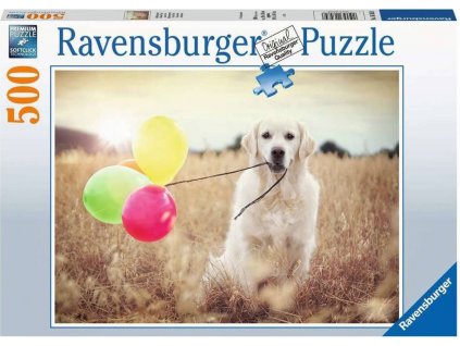 RAVENSBURGER Puzzle Pes s balónky 500 dílků 49x36cm skládačka