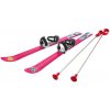 PLASTKON Lyže carvingové Baby Ski 90cm Růžové s vázáním a holemi  + Dárek zdarma