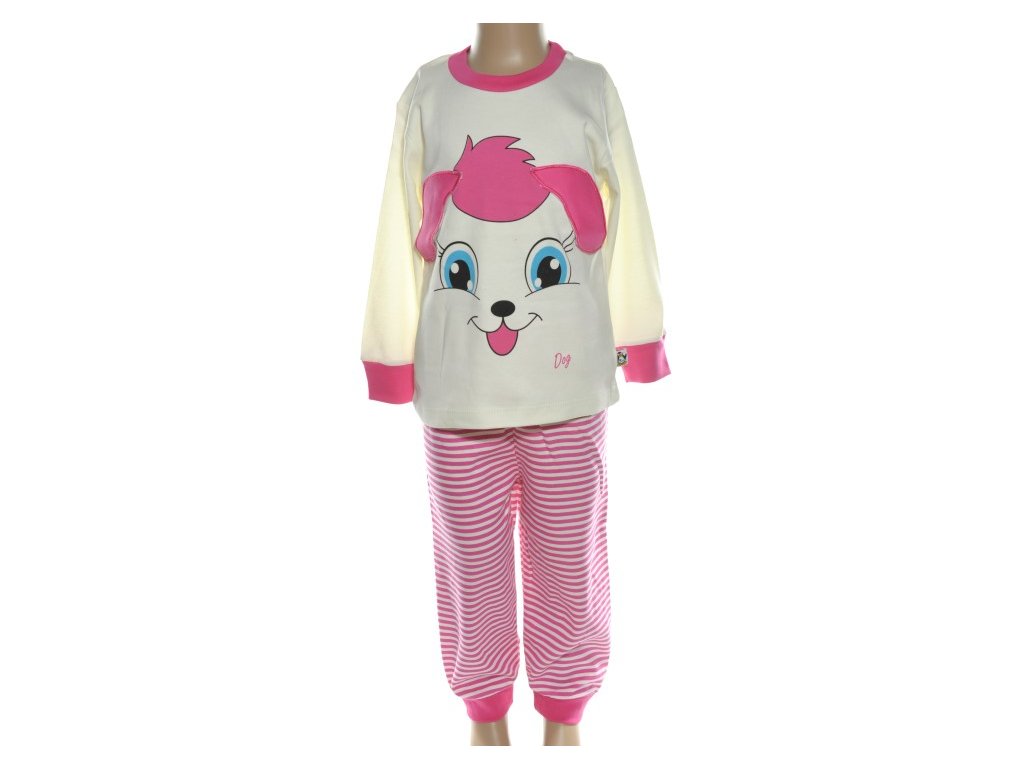 Detské pyžamo - psík (Farba Svetloružová, Veľkosť 2r)