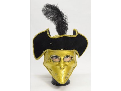 Trblietavá maska s klobúkom – pánska (Farba Strieborná, Veľkosť Neurčená)