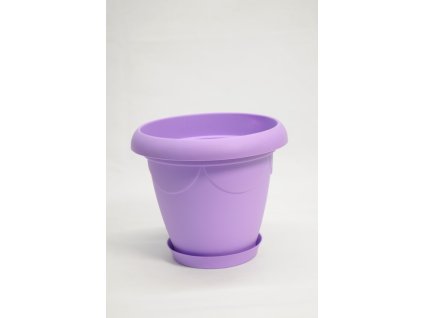 Plastový kvetináč s tanierikom 9.5L (Farba Svetlofialová, Veľkosť Neurčená)