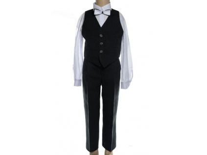 Detský komplet, oblek čierny - vesta + nohavice (Farba Čierna, Veľkosť 86)