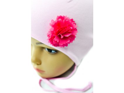 Detská čiapka - ruža (Farba Ružová, Veľkosť Neurčená)