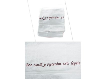 Osuška - Bez osušky vyzerám ešte lepšie - biela, 70x140cm, PoloTrade (Farba Biela, Veľkosť 70x140cm)
