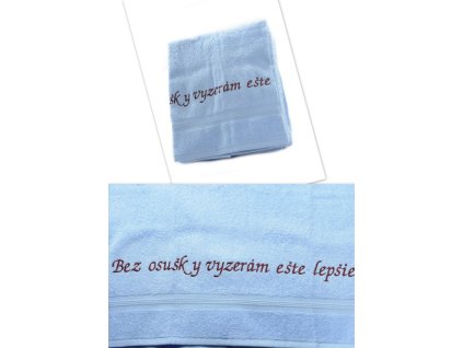 Osuška - Bez osušky vyzerám ešte lepšie - modrá, 70x140cm, PoloTrade (Farba Modrá, Veľkosť 70x140cm)