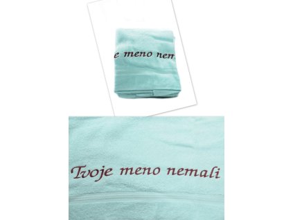 Uterák Tvoje meno nemali - svetlozelený 87*49cm, PoloTrade (Farba Svetlozelená, Veľkosť 100x50cm)