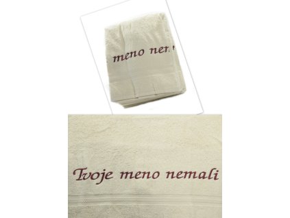 Uterák Tvoje meno nemali - svetlohnedý 87*49cm, PoloTrade (Farba Svetlohnedá, Veľkosť 100x50cm)