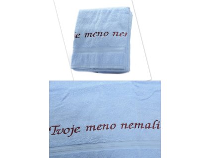 Osuška Tvoje meno nemali - modrá 70x140cm, PoloTrade (Farba Modrá, Veľkosť 70x140cm)
