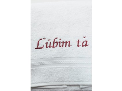 Osuška Ľúbim ťa - biela 70x140cm, PoloTrade (Farba Biela, Veľkosť 70x140cm)