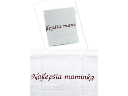 Osuška Najlepšia maminka - biela 70x140cm, PoloTrade (Farba Biela, Veľkosť 70x140cm)
