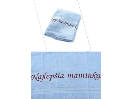 Osuška Najlepšia maminka - modrá 70x140cm, PoloTrade (Farba Modrá, Veľkosť 70x140cm)