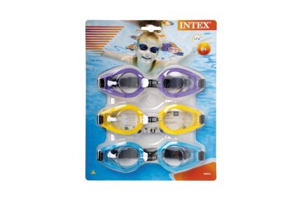 3x detské plavecké okuliare Intex Play 55612 (Farba Multifarebné, Veľkosť 25x20cm)