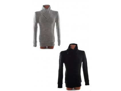 Pánsky teplý sveter so zipsom (Farba Čierna, Veľkosť S)