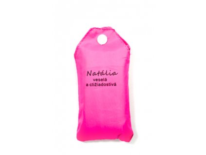 Nákupná taška s menom NATÁLIA - veselá a ctižiadostivá, C-24-7763 (Farba Červená, Veľkosť 15L)