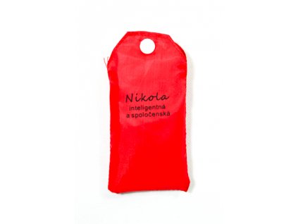 Nákupná taška s menom NIKOLA - inteligentná a spoločenská, C-24-7765 (Farba Červená, Veľkosť 15L)