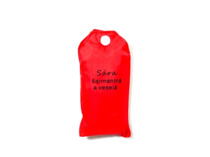 Nákupná taška s menom SÁRA - šarmantná a veselá 15ltr (Farba Červená, Veľkosť 15L)