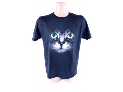Pánske PoloTrade tričko s mačkou (Farba Čierna, Veľkosť S)
