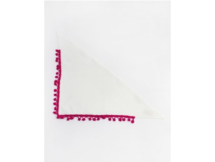 Detská šatka s brmbolcami - krémová (Farba Tmavoružová, Veľkosť 60cm)