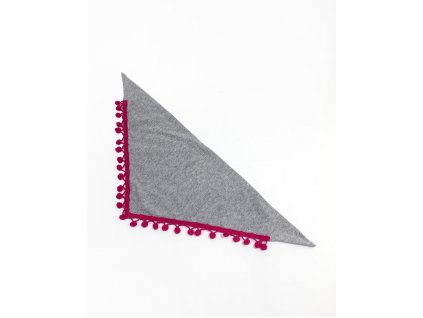 Detská šatka s brmbolcami - šedá (Farba Tmavoružová, Veľkosť 60cm)