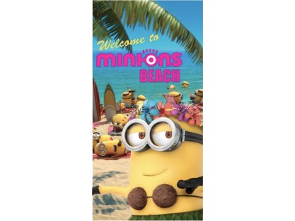 Osuška MINIONS Welcome To Beach 70x140cm, Sun City (Farba Multifarebné, Veľkosť 70x140cm)