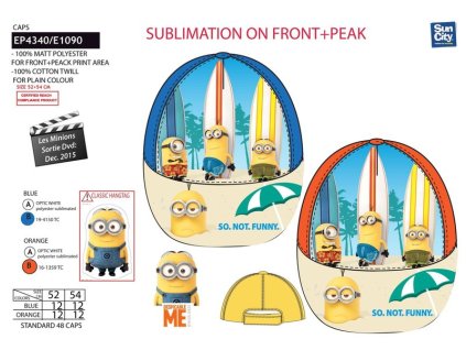 Detská šiltovka Minions - So. Not. Funny. (Farba Oranžová, Veľkosť 52)
