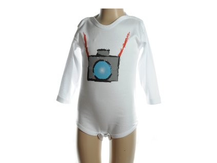 Detské, kojenecké body - fotoaparát (Farba Modrá, Veľkosť 104)