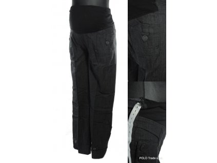 Damske elegantné tehotenské nohavice - patent (Farba Čierna, Veľkosť 2XL)