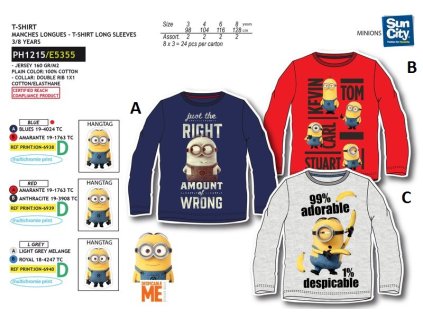 TRIČKO MINIONS-LEFT RIGHT (Farba Modrá, Veľkosť 3r)