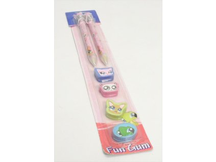 Písací set Pet Shop + 4 gumy (Farba Neurčená, Veľkosť Neurčená)