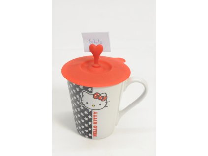 Hrnček hello kitty – viečko s menovkou, C-7-0550 (Farba Neurčená, Veľkosť Neurčená)