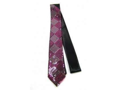 Úzka kravata - ružové flitre (Farba Ružová, Veľkosť Neurčená)