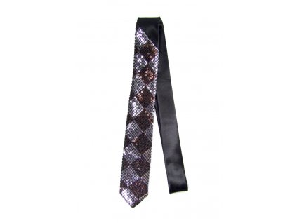 Úzka kravata - hnedé flitre (Farba Hnedá, Veľkosť Neurčená)