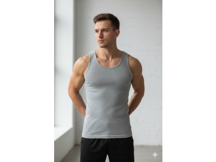 panske sive tielko bavlna slim fit