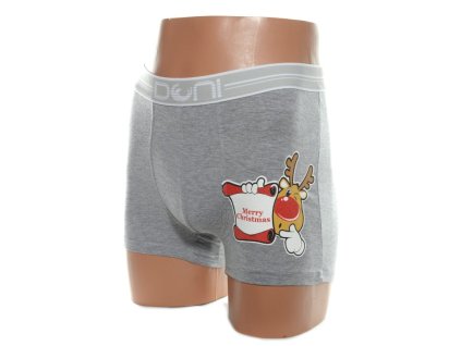 Pánske vianočné boxerky - šedé M (Farba Svetlošedá, Veľkosť M)