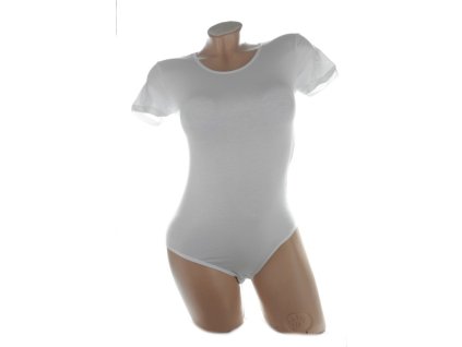 Dámske biele body - krátky rukáv (Farba Biela, Veľkosť XL)