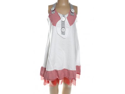 Dievčenské šaty - námornícke (Farba Tmavomodrá, Veľkosť 7r)