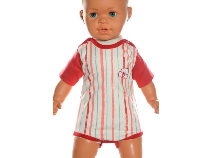 Detské, kojenecké body - pásik + kuriatko (Farba Svetloružová, Veľkosť 74)