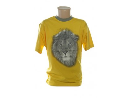 Detské tričko s tigrom lev kratky rukav (Farba Biela, Veľkosť 146)