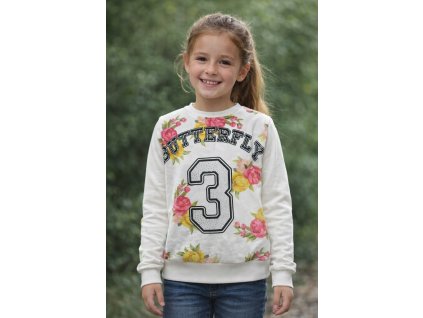 Detské tričko Butterfly s kvetinovým vzorom a kamienkami