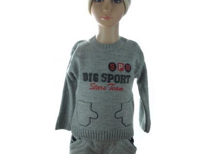 Sveter detský - Big sport 3D (Farba Tmavomodrá, Veľkosť 18-24m)