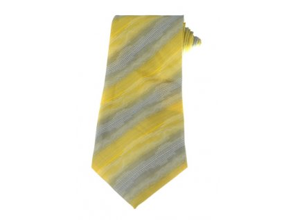 Kravata - svetložltá s pásmi, C-26-595A (Farba Svetložltá, Veľkosť Neurčená)