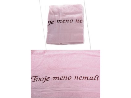 Uterák Tvoje meno nemali - ružový 87*49cm, PoloTrade (Farba Ružová, Veľkosť 100x50cm)