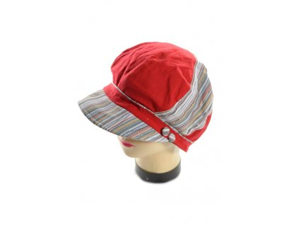 Dámsky baret - pásy (Farba Červená, Veľkosť UNI)