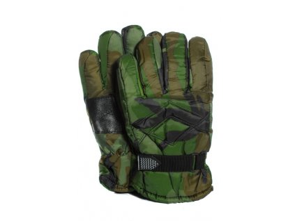 Pánske rukavice - maskáč (Farba Tmavozelená, Veľkosť UNI)