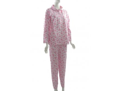 Dámske pyžamo - Kvety (Farba Svetloružová, Veľkosť M)