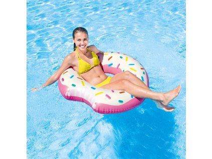 Intex Nafukovačka Intex donut odhryznutý 107cm (Farba Ružová, Veľkosť Neurčená)