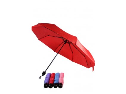 Skladací automatický dáždnik, jednofarebný, guľatá rúčka, 25cm (Farba Modrá, Veľkosť 25cm)