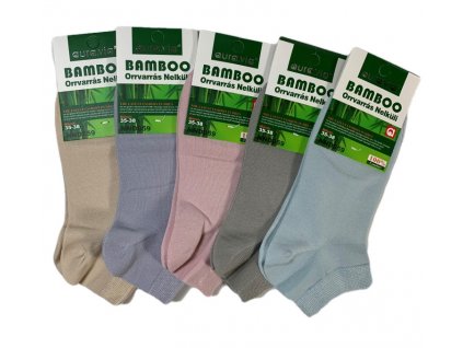 Dámske jednofarebné členkové ponožky bambusové (Farba Krémová, Veľkosť 35-38)